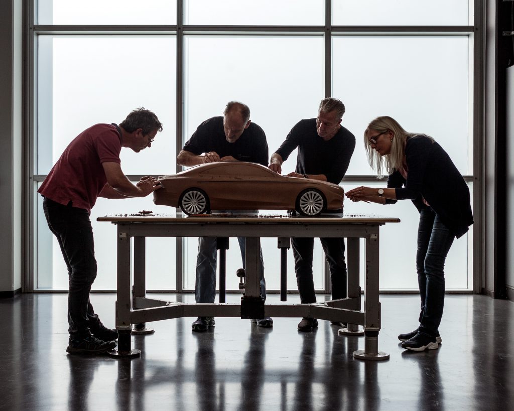 Daimler team working on a clay model, Sindelfingen, photographed for Daimler AG.